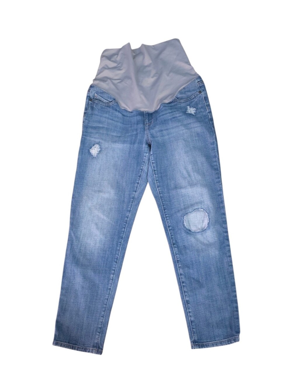 LOFT maternity jeans Destructed Light Wash Full Belly Panel